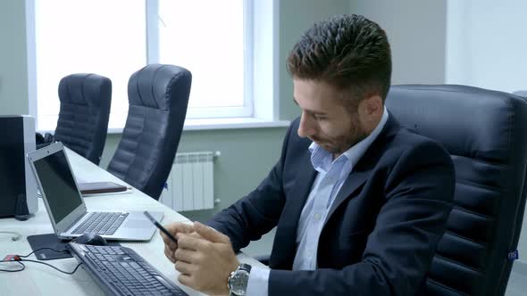 Shot of Stressed Business Man in the Office