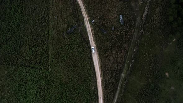 Aerial photograph with drone, top view of mountain road,