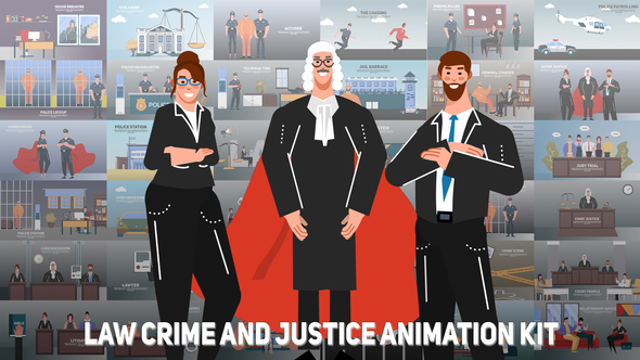 Law Crime and Justice Animation Kit