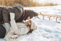 Couple Having Fun in Winter Outdoors - PhotoDune Item for Sale