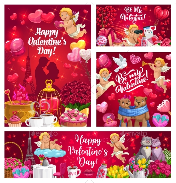 Cupids with Valentines Day Gifts