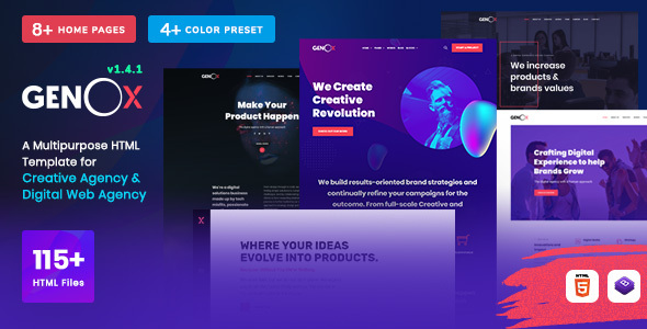 Genox - Creative & Digital Web Agency Multipurpose HTML Template