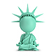 3D Small People - Meditating Statue of Liberty - GraphicRiver Item for Sale