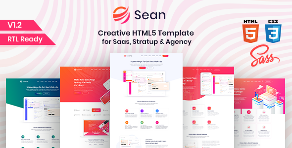 Sean - Saas, Software & App Landing Page HTML Template