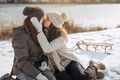 Couple in Love Outdoors on the Winter - PhotoDune Item for Sale