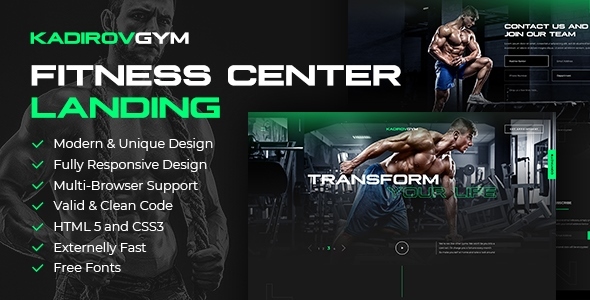 KadirovGYM - Fitness Center Landing Page Template