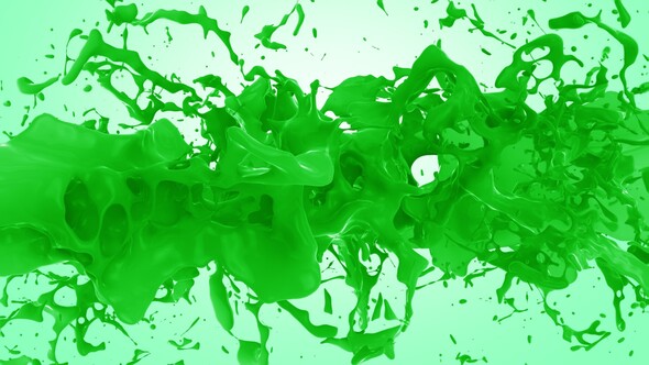 Two Green Paint Streams Collision