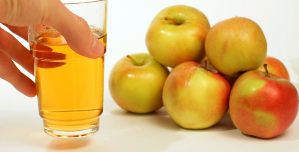 Drinking Apple Juice from a Glass
