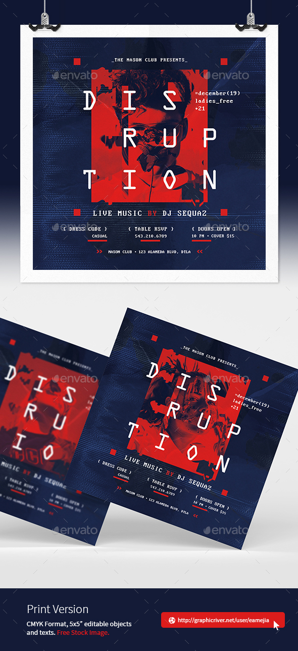 Disruption Electronic Music Flyer