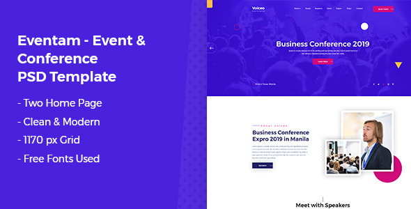 Eventam - Conference & Event PSD Template