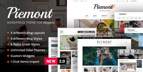 Piemont - Premium Travel &amp; Lifestyle Responsywny motyw blogowy WordPress