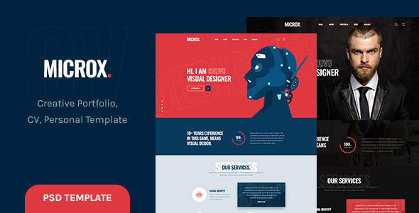 Microx - CV Resume and Personal Portfolio PSD Template