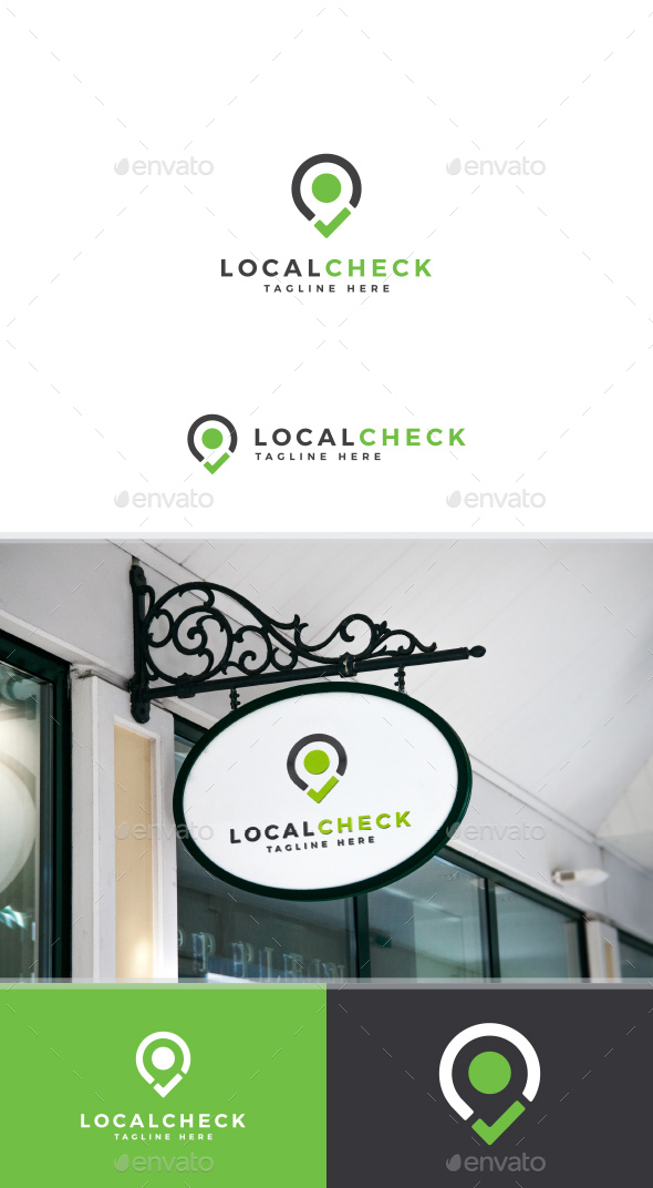 Location Check Tick Mark Logo Template