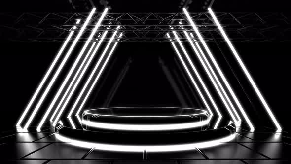 White Neon Stage Background alt