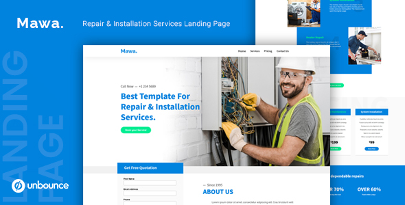 Mawa — Repair and Installation Services Unbounce Template