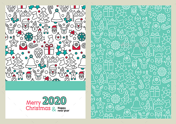 Merry Christmas Card. Happy New Year 2020