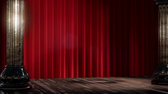 Stage Curtain with Light and Shadow