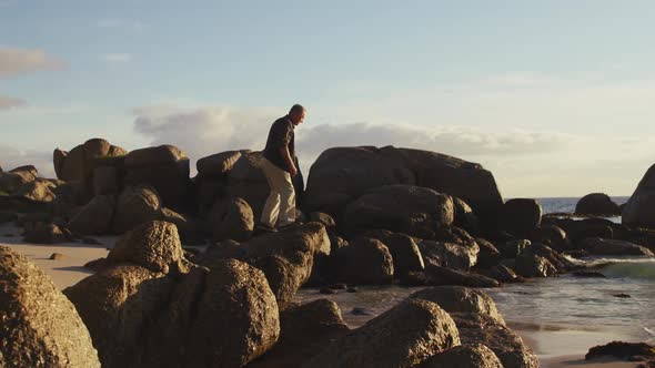 Senior man beside the sea