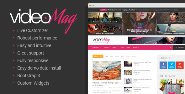 VideoMag - Magazine Video blog Theme