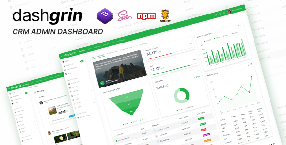 Dashgrin - Bootstrap 4 Responsive Admin Dashboard Template + UI Kit