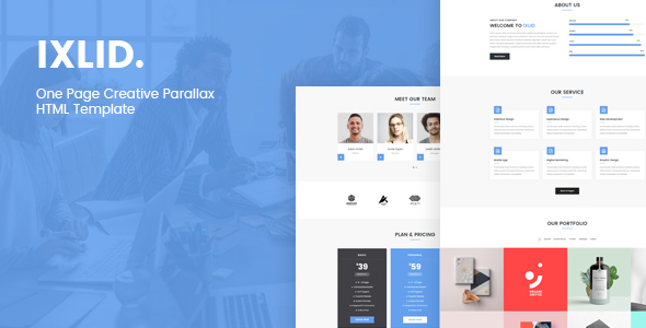 Ixlid - One Page Creative Parallax HTML Template