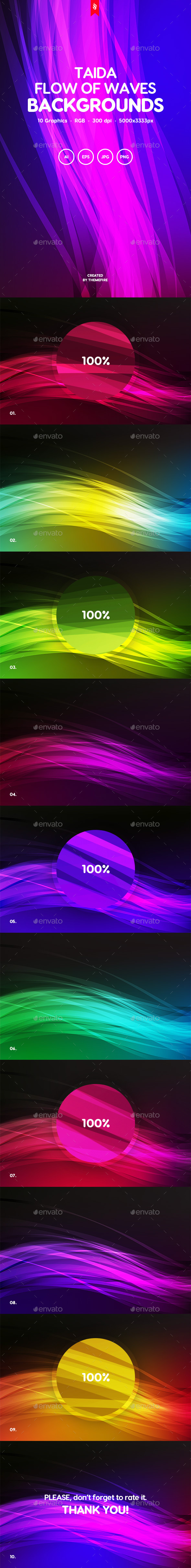 Taida - Abstract Flow of Waves Backgrounds