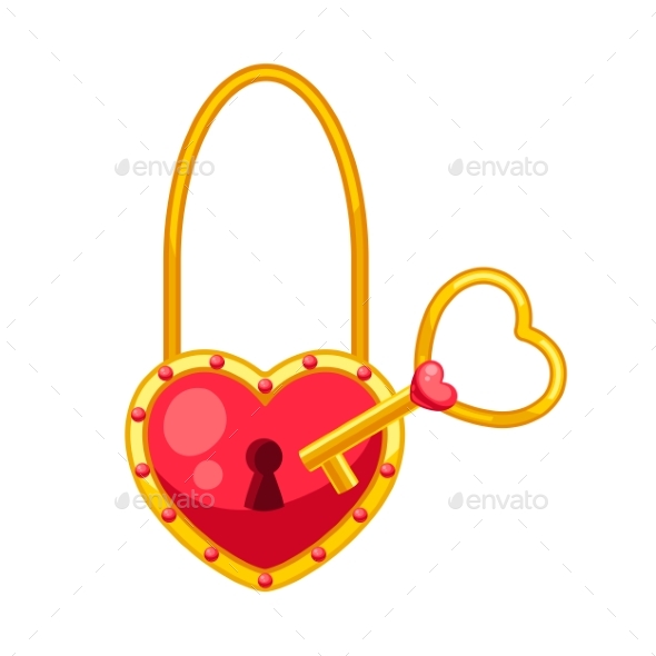 Valentines Day Heart Shaped Lock with Key