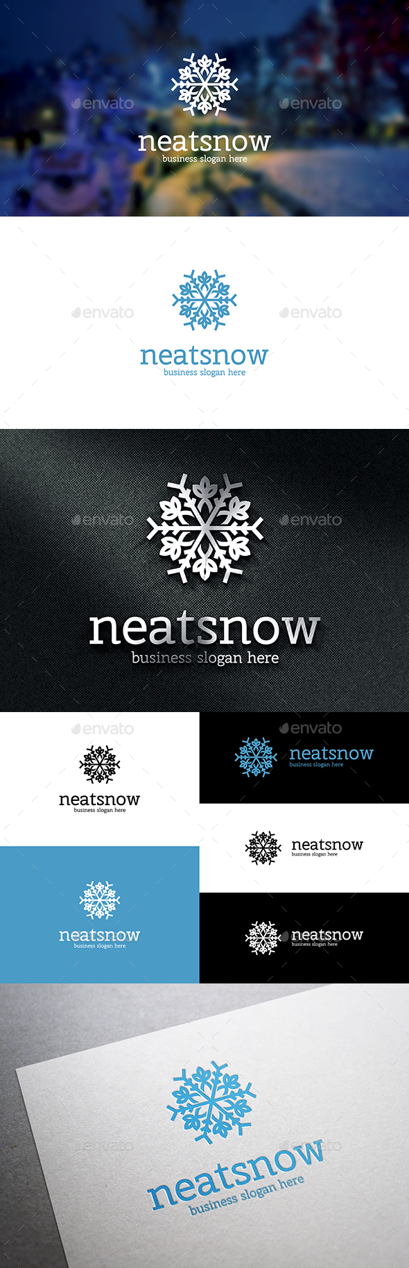 Neat Snow Logo Snowflake Flower