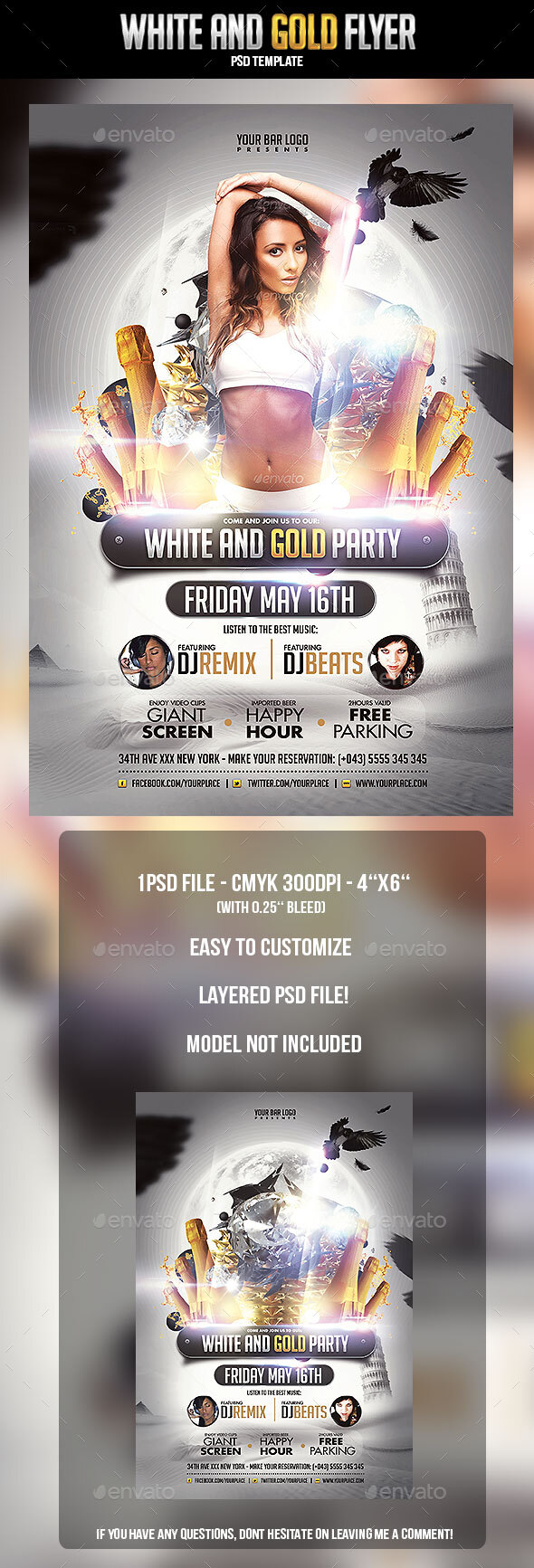 White and Gold Flyer Template