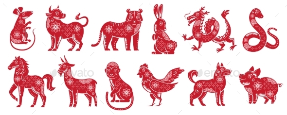 Chinese Zodiac New Year Signs Traditional China