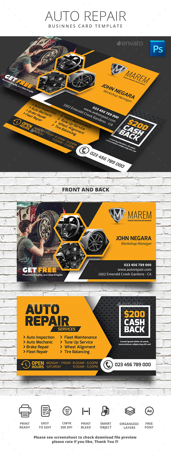 Car Business Card Templates & Designs from GraphicRiver Intended For Automotive Business Card Templates