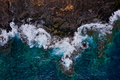 Rocky shore of the island of Tenerife. Aerial drone photo of ocean waves reaching shore - PhotoDune Item for Sale