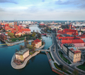 View from the height on the historic city center and the Odra River. Stare Myasto, Wroclaw, Poland - PhotoDune Item for Sale