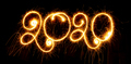 Happy New Year - 2019 with sparklers on black background - PhotoDune Item for Sale