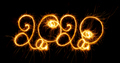 Happy New Year - 2019 with sparklers on black background - PhotoDune Item for Sale