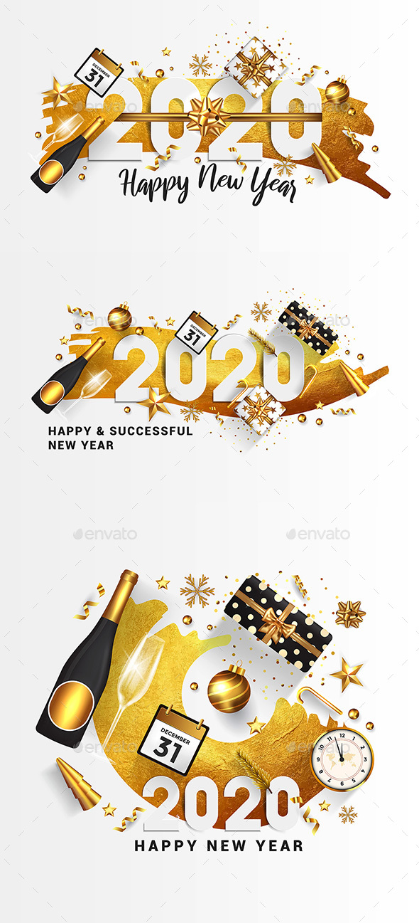 Happy New Year 2020 Greeting Card