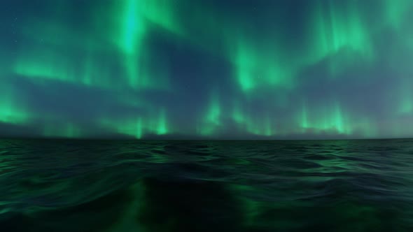 Aurora On Sea Loopable 4K