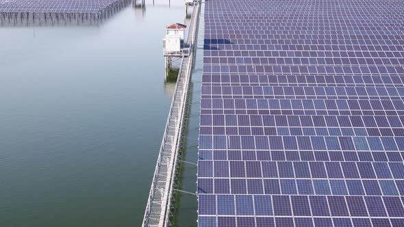 Solar power station in pond