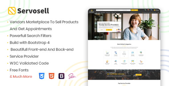 Servosell - Service Providers and Vendors Directory Template