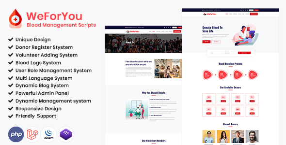 Weforyou – Blood Management System and Donor Directory Script
