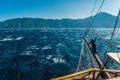 Waves on the sea and the mast of the ship in Greece - PhotoDune Item for Sale