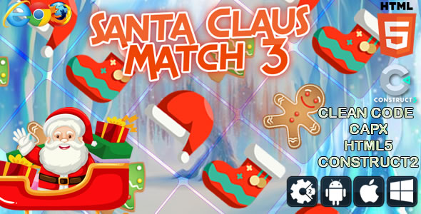 Santa Claus Match 3 - Html5 Game (CAPX)