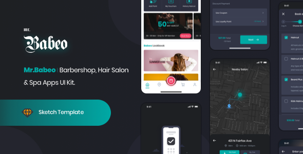 Mr.Babeo | Barbershop, Hair Salon & Spa Apps UI Kit
