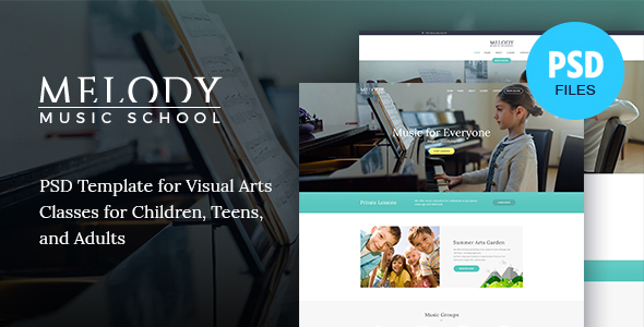 Melody | Music School PSD Template