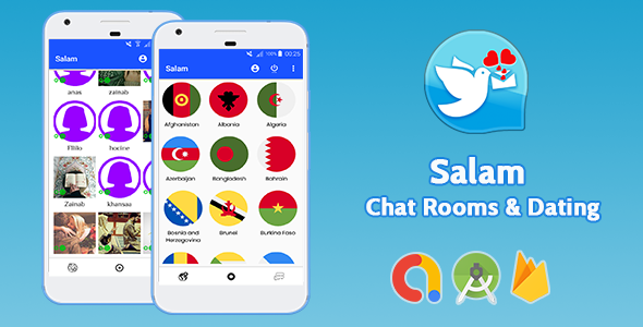 Salam - Android Full Dating App  Rooms Chat Groups