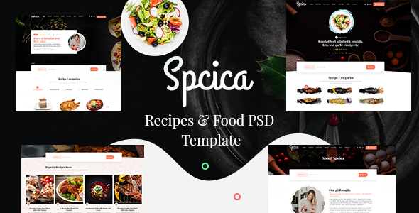 Spcica - Recipes & Food PSD Template