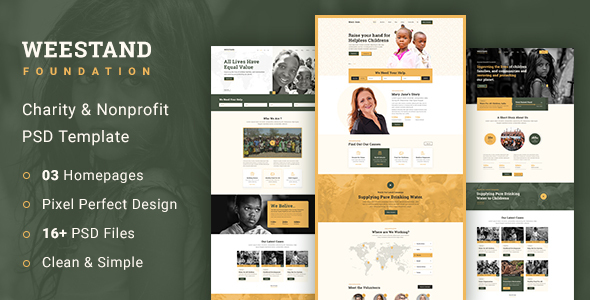 Weestand - Charity PSD Template