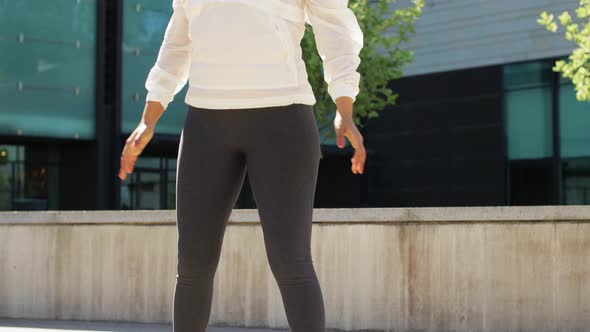 African American Woman Doing Sports Outdoors