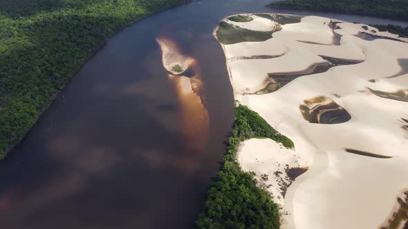 Desert landscape of Lencois Maranhenses, Maranhao, Brazil.