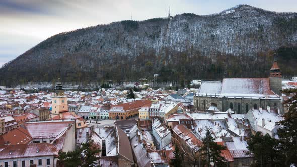 View Of Romanian Medieval Town Brasov From The Viewpoint